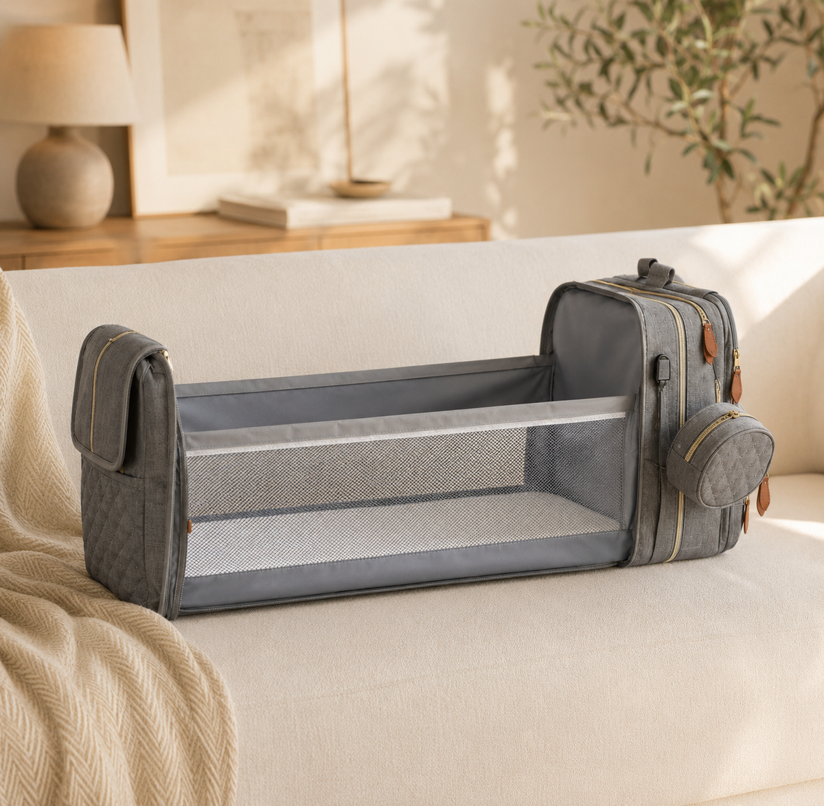 Sac à langer 4-en-1 avec lit intégré